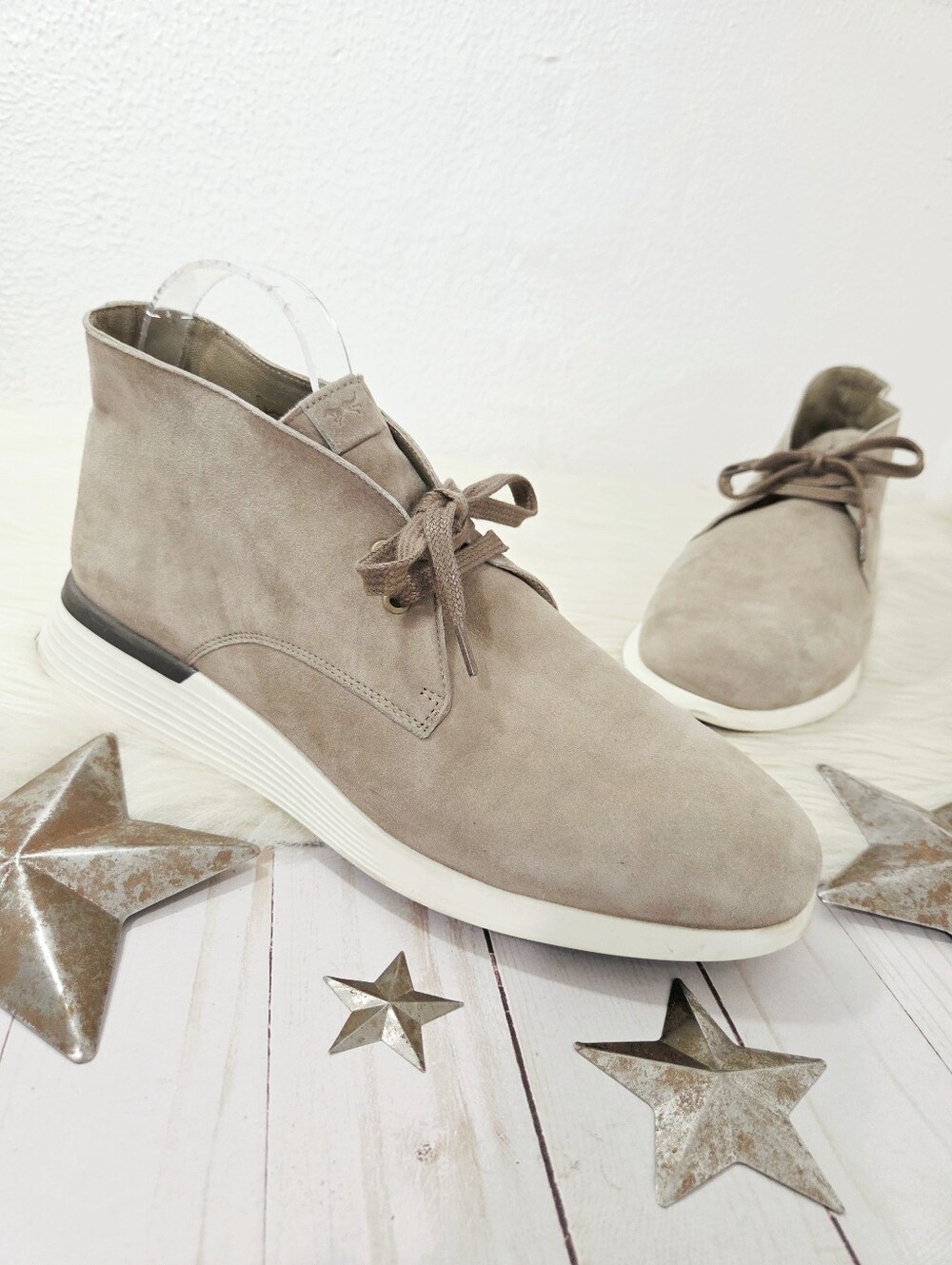 Wolf & Shepherd Crossover Chukka Boots light tan khaki leather men's size 9